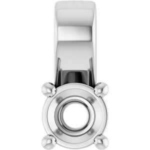 14K X1 White Gold 3.8 mm Round Charm/Pendant Mounting – image 2