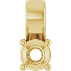 18K Yellow Gold 3.8 mm Round Charm/Pendant Mounting – image 2