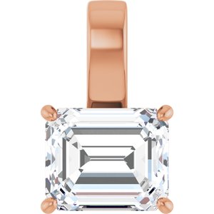 18K Rose Gold 12x10 mm Emerald Charm/Pendant Mounting