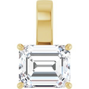 18K Yellow Gold 12x10 mm Emerald Charm/Pendant Mounting
