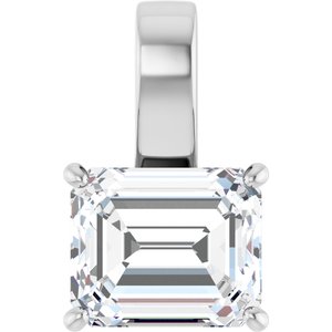 14K X1 White Gold 12x10 mm Emerald Charm/Pendant Mounting