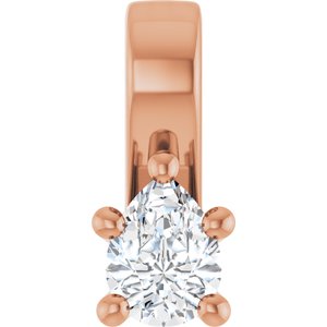 10K Rose Gold 4x3 mm Pear Charm/Pendant Mounting