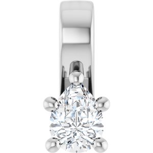Platinum 4x3 mm Pear Charm/Pendant Mounting