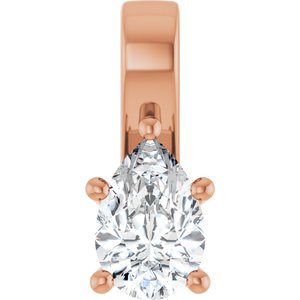 18K Rose Gold 9x6 mm Pear Charm/Pendant Mounting