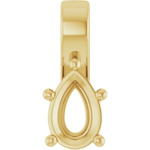 10K Yellow Gold 9x6 mm Pear Charm/Pendant Mounting – image 2
