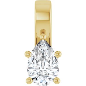 18K Yellow Gold 9x6 mm Pear Charm/Pendant Mounting