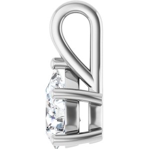 10K White Gold 9x6 mm Pear Charm/Pendant Mounting – image 5