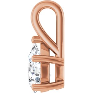 14K Rose Gold 9x6 mm Pear Charm/Pendant Mounting – image 5