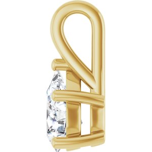 18K Yellow Gold 9x6 mm Pear Charm/Pendant Mounting – image 5