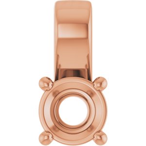 18K Rose Gold 4.8 mm Round Charm/Pendant Mounting – image 2