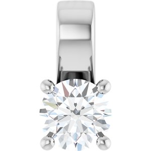 14K White Gold 4.8 mm Round Charm/Pendant Mounting
