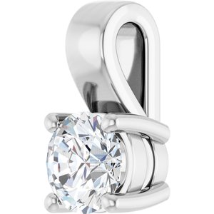 10K White Gold 4.8 mm Round Charm/Pendant Mounting – image 3