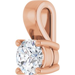 14K Rose Gold 4.8 mm Round Charm/Pendant Mounting – image 3