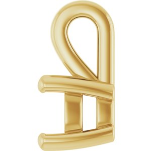 14K Yellow Gold 4 mm Cushion Charm/Pendant Mounting – image 6