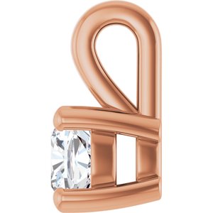 10K Rose Gold 4 mm Cushion Charm/Pendant Mounting – image 5