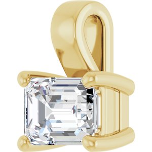10K Yellow Gold 7x5 mm Emerald Charm/Pendant Mounting – image 3