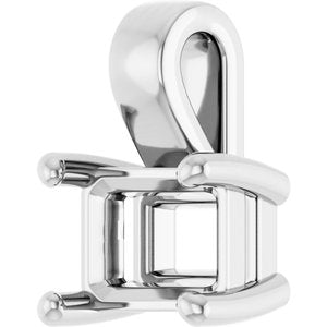 Continuum Sterling Silver 7x5 mm Emerald Charm/Pendant Mounting – image 4