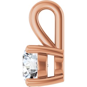 14K Rose Gold 5.2 mm Round Charm/Pendant Mounting – image 5