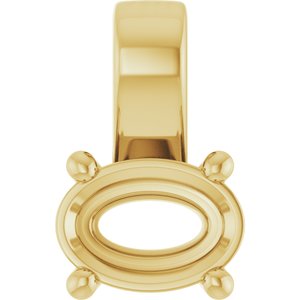 10K Yellow Gold 7x5 mm Oval Charm/Pendant Mounting – image 2