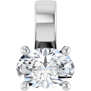 18K White Gold 7x5 mm Oval Charm/Pendant Mounting