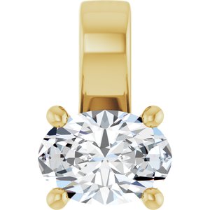 18K Yellow Gold 7x5 mm Oval Charm/Pendant Mounting