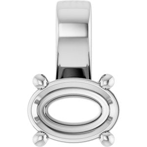 10K White Gold 7x5 mm Oval Charm/Pendant Mounting – image 2