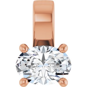 14K Rose Gold 7x5 mm Oval Charm/Pendant Mounting