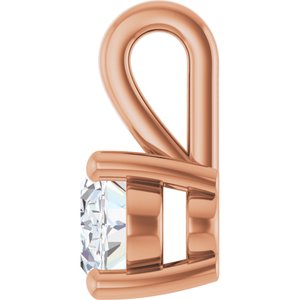 18K Rose Gold 7x5 mm Oval Charm/Pendant Mounting – image 5