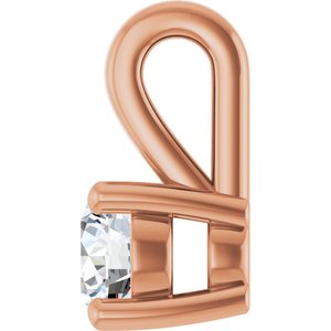 14K Rose Gold 3.8 mm Round Charm/Pendant Mounting – image 5