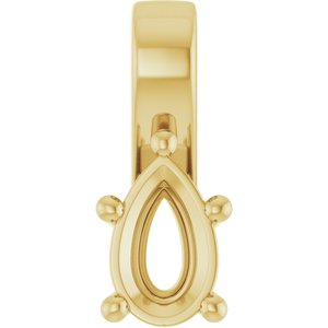 10K Yellow Gold 8x5 mm Pear Charm/Pendant Mounting – image 2