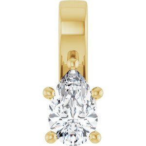 10K Yellow Gold 8x5 mm Pear Charm/Pendant Mounting