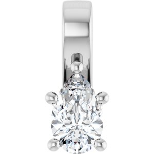 18K White Gold 8x5 mm Pear Charm/Pendant Mounting