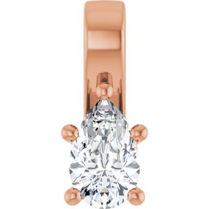 18K Rose Gold 8x5 mm Pear Charm/Pendant Mounting