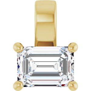 18K Yellow Gold 7x5 mm Emerald Charm/Pendant Mounting