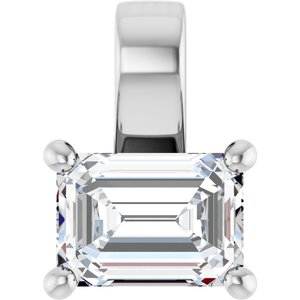 10K White Gold 7x5 mm Emerald Charm/Pendant Mounting