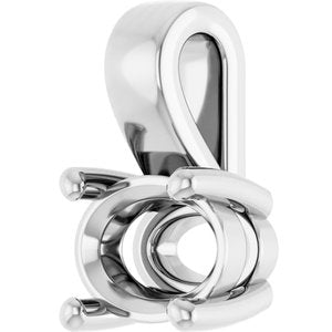 18K White Gold 7x5 mm Oval Charm/Pendant Mounting – image 4