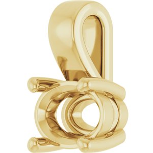 18K Yellow Gold 7x5 mm Oval Charm/Pendant Mounting – image 4