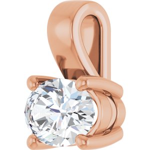 14K Rose Gold 7x5 mm Oval Charm/Pendant Mounting – image 3