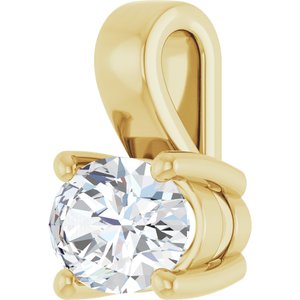 18K Yellow Gold 7x5 mm Oval Charm/Pendant Mounting – image 3