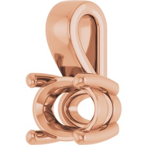 14K Rose Gold 7x5 mm Oval Charm/Pendant Mounting – image 4