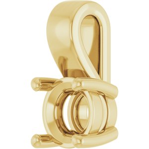 14K Yellow Gold 5.2 mm Round Charm/Pendant Mounting – image 4