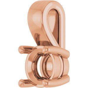 14K Rose Gold 5.2 mm Round Charm/Pendant Mounting – image 4