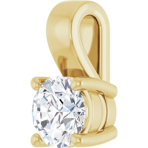 14K Yellow Gold 5.2 mm Round Charm/Pendant Mounting – image 3