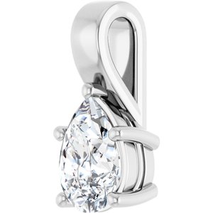 18K White Gold 10x7 mm Pear Charm/Pendant Mounting – image 3