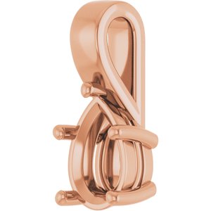 14K Rose Gold 10x7 mm Pear Charm/Pendant Mounting – image 4