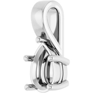 18K White Gold 10x7 mm Pear Charm/Pendant Mounting – image 4