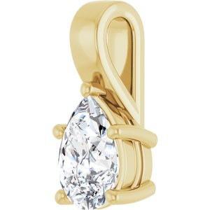 10K Yellow Gold 10x7 mm Pear Charm/Pendant Mounting – image 3