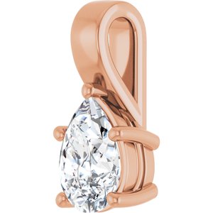 14K Rose Gold 10x7 mm Pear Charm/Pendant Mounting – image 3