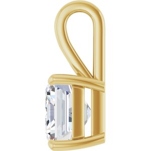 18K Yellow Gold 12x10 mm Emerald Charm/Pendant Mounting – image 5
