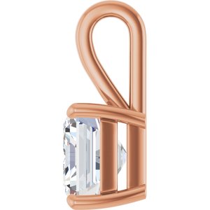 14K Rose Gold 12x10 mm Emerald Charm/Pendant Mounting – image 5